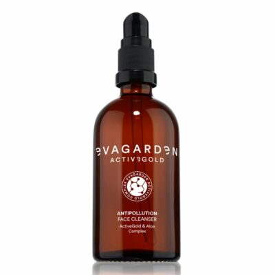 CTIVEGOLD Detergente Viso Antinquinamento EVAGARDEN, rimuove ogni residuo di trucco, SPF, fumo, smog, polvere e altre particelle che si depositano sulla pelle durante il giorno, rispettando il suo equilibrio anche grazie a tensioattivi biodegradabili di origine vegetale.