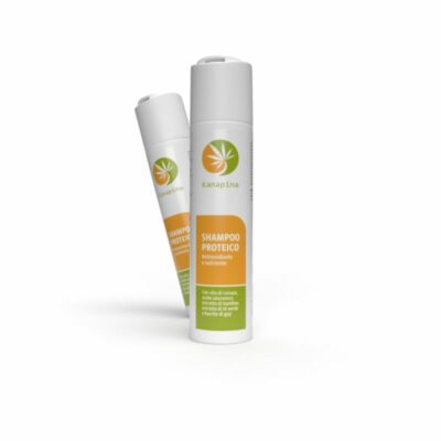 Shampoo proteico con olio di canapa, acido jaluronico, estratto di bamboo, estratto di te verde, bacche di goji.