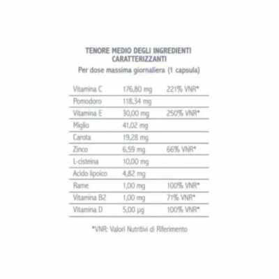 SUN VITAMIN - Integratore alimentare protezione e pigmentazione A base di Vitamina C, E, B2 e Rame