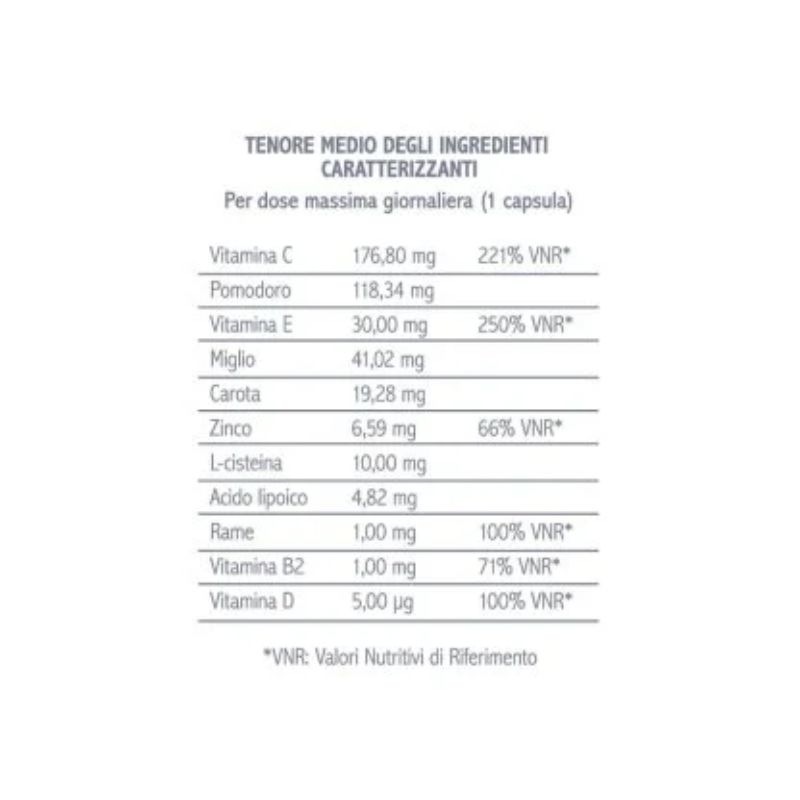 SUN VITAMIN - Integratore alimentare protezione e pigmentazione A base di Vitamina C, E, B2 e Rame