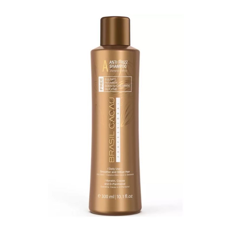 Brasil Cacau Anti Frizz Shampoo Sulfate Free Brazilian Ecokeratin 300ml è un detergente non aggressivo per il cuoio capelluto, studiato appositamente per ridurre l'effetto crespo e aumentare la lucentezza.